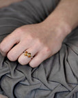 pear shape citrine statement ring custom made bena jewelry
