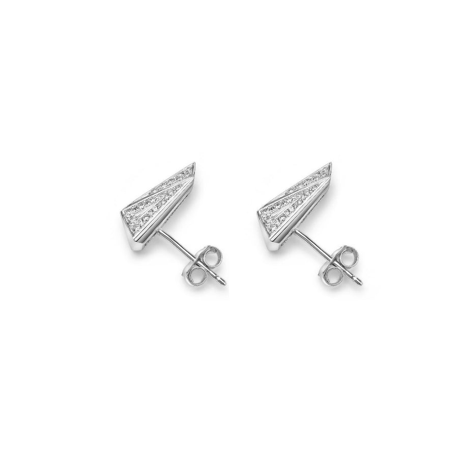 White background of the Pike Earrings of Fancy Edgy Collection Bena Jewelry Montreal Made in Canada Fine Jewelry Custom Made in Montreal Canada
