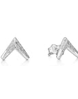 White gold and diamond earrings arrow shape Bena Jewelry fine jewelry made in Montreal Canada