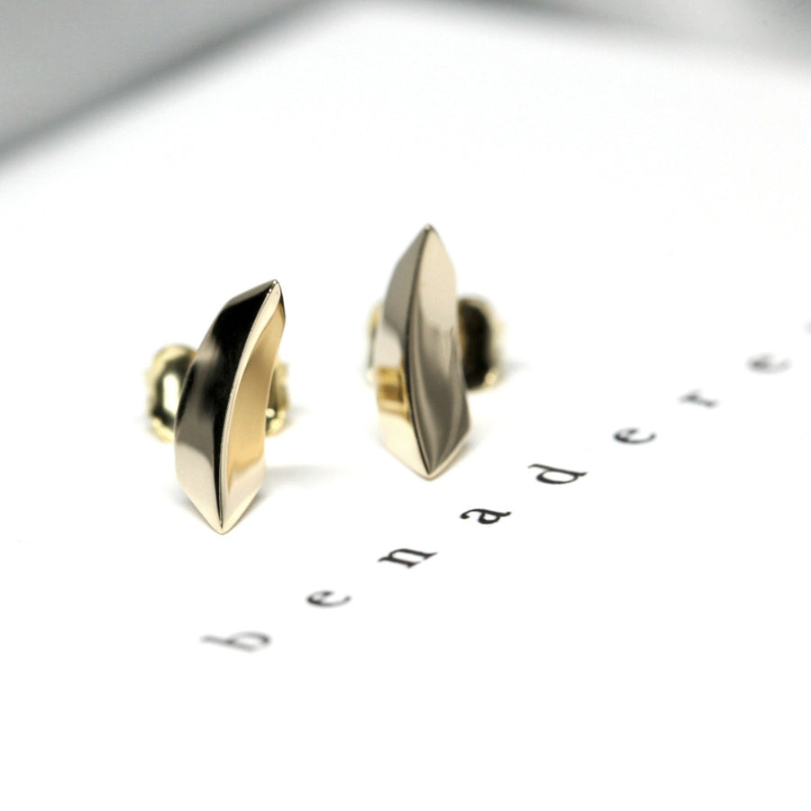edgy gold earrings bena jewelry montreal studs