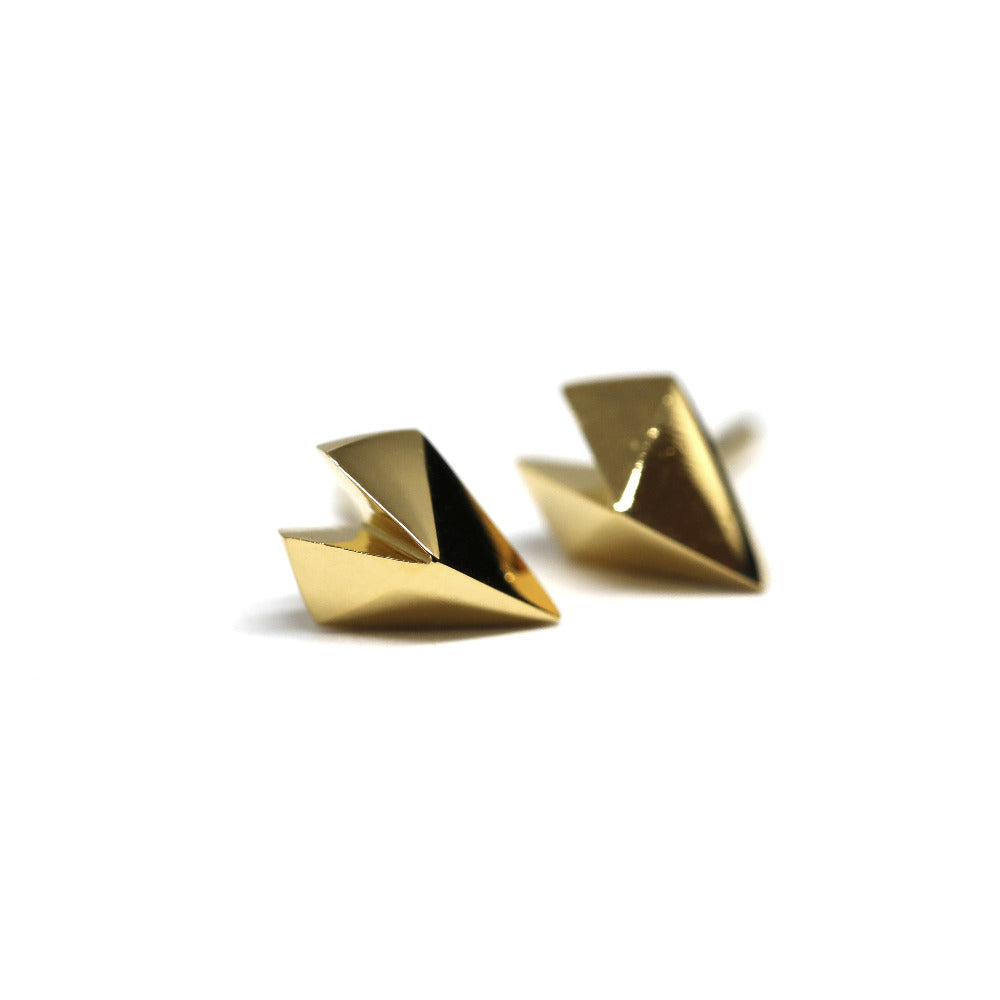 heart shape edgy unisex bold stud earrings bena jewelry