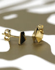 yellow gold stud earrings bena jewelry designer montreal