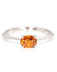 Oval Vivid Orange Spessartite Garnet Gold Ring