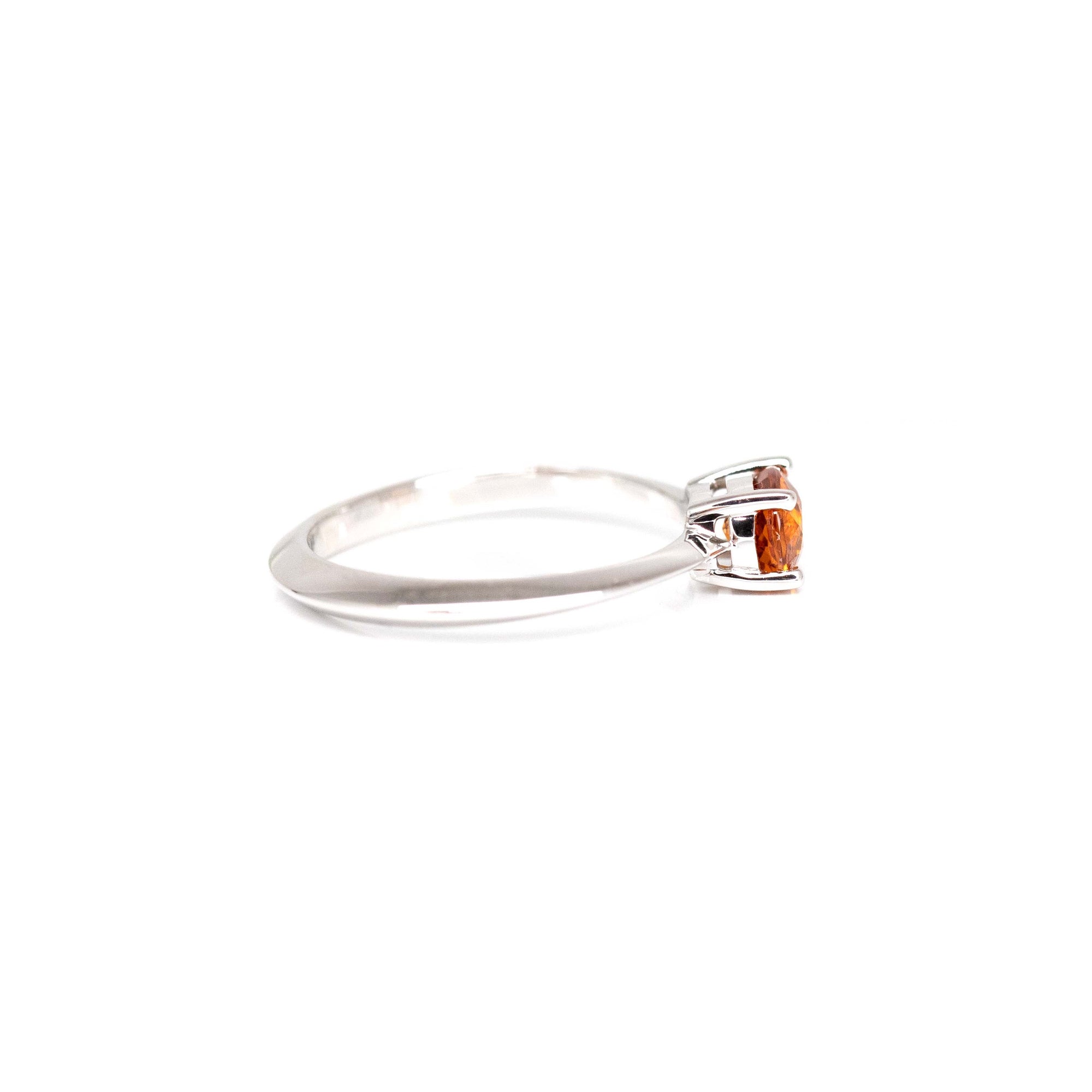 sharp minimalist bridal ring garnet gemstone