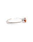 sharp minimalist bridal ring garnet gemstone