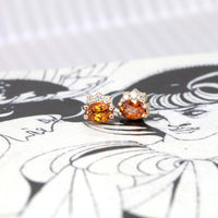 orange oval gemstone studs bena jewelry custom made diamond earrings montreal