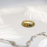 yellow gold edgy wedding band montreal made fine bena jewelry designer