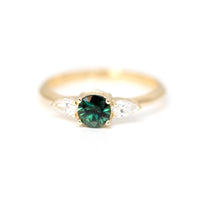 custom made sapphire and diamond bridal ring bena jewelry design montreal