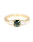green sapphire bridal ring montreal made by bena jewelry designer