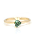 yellow gold ring with a green sapphire by designer bena jewelry from montreal