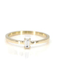 yellow gold baguette lab grown diamond wedding band custom made in montreal by bena jewelry designer on white background