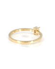 back view of a boxy yellow gold wedding band custom made in montreal by bena jewelry designer on white background