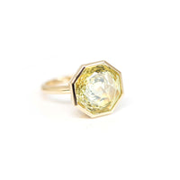 lemon quartz yellow gold statement fine jewelry custom made in montreal artisan bena jewelry designer