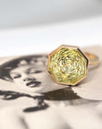 octagon lemon quartz yellow gold cocktail ring montreal made edgy bridal ring