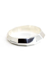 Edgy Chiseled Faceted White Gold Men Band