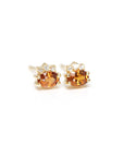 spessartite garnet diamond yellow gold earrings stud montreal made by bena jewelry