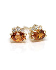 diamond and garnet stdu earrings montreal made fine bena jewelry