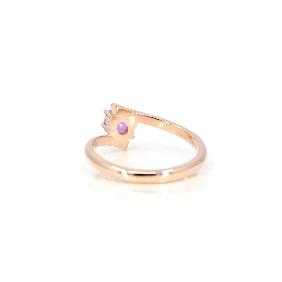 back view of rose gold kink ring made by bena jewelry in montreal on white background