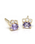 oval shape purple sapphire diamond stud earrings canada bena jewelry design