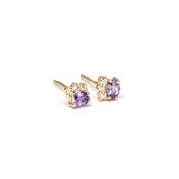 diamond purple sapphire gemstone bena jewelry studs earrings made in canada