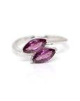 Double Marquise Pinkish-Red Garnet Gold Ring