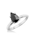 Side view of black spinel bridal engagement ring bena jewelry montreal fine jewelry designer little italy fancy color gemstone bridal ring manufacture in montreal minimalist color gemstone engagement ring fine jewelry designer bena jewelry montreal color gemstone specialist