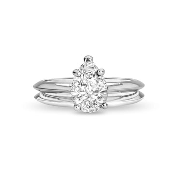 Pear shape diamond engagement ring custom made montreal bena jewelry diamond bridal jewelry little italy fine jewelry handmad in montreal white gold diamond ring bena jewelry designer fancy diamond ring