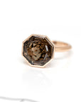 side view of a smoky quartz statement ring made in montreal by bena jewelry jewellery artisan canada