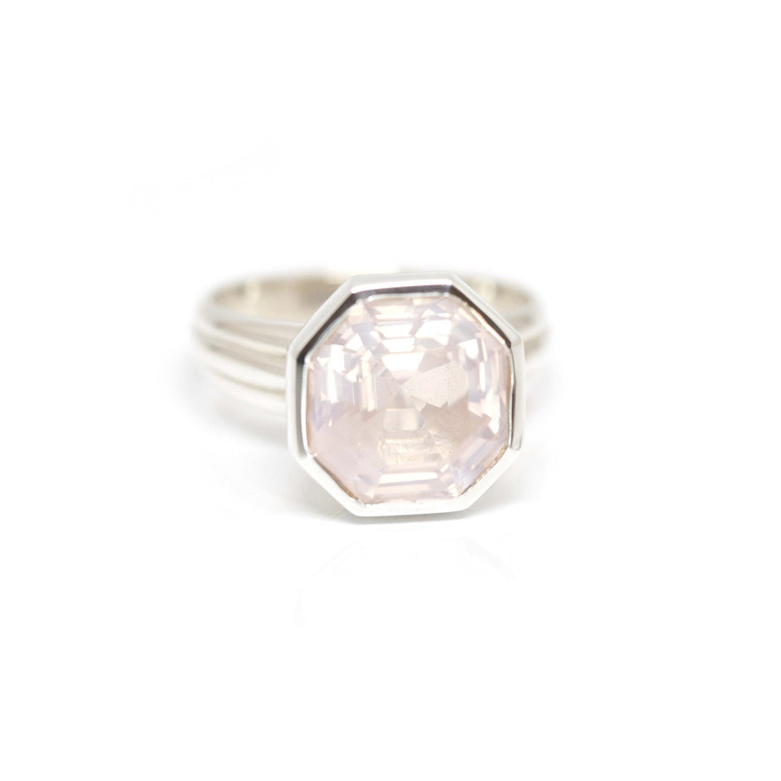bena jewelry rose quartz statement ring made in montreal
