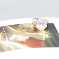 octagon rose quartz statement ring custom made in montreal by bena jewelry