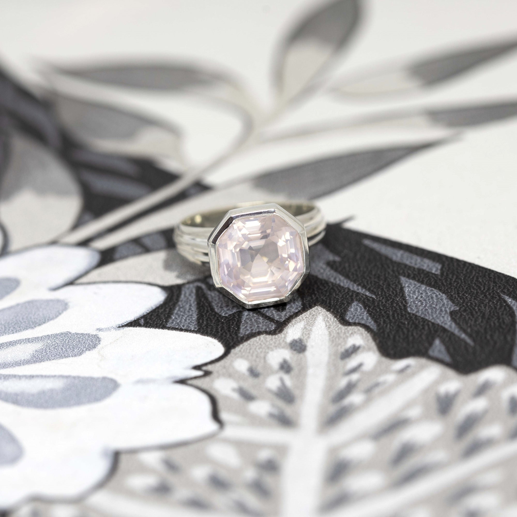 rose quartz silver ring bena jewelry