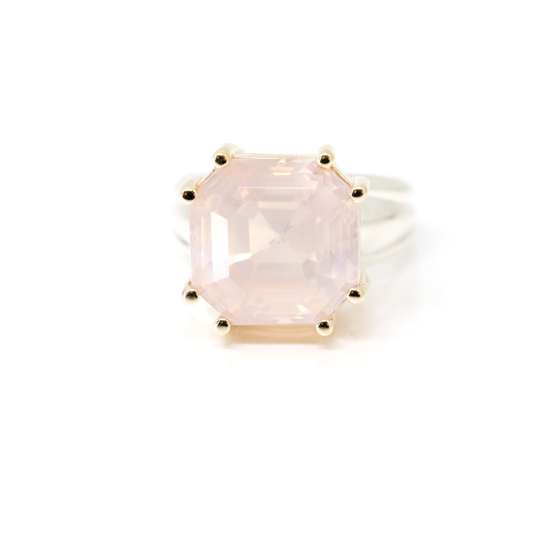 Large Octagon Rose Quartz Bijou Ring
