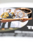 round diamond rose gold pear shape bridal ring bena jewelry