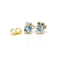 Round Zircon & Brown Diamond Dora Earrings