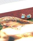 Round Zircon & Brown Diamond Dora Earrings