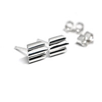 white gold minimalist stud earrings bena jewelryu designer montreal canada