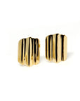 slick yellow gold stud earrings bena jewelry designer canda unisex jewels