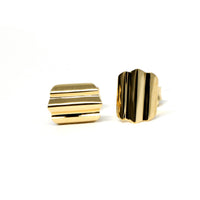 yellow gold edgy stud earrings bena jewelry minimalist desginer