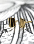 yellow gold stud earrings bena jewelry designer montreal