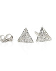 white golsd diamond pyramid earrings studs made in montreal by bena jewelry designer canada