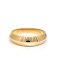 yellow gold men wedding band made in montreal by the custom jewellery designer bena jewelry on a white background