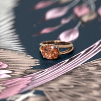 statement edgy rose gold engagement ring design susntone ring bena jewelry montreal canada jeweller