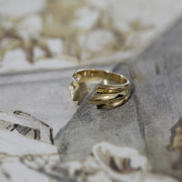 full tidal yellow gold ring bena jewelry designer montreal