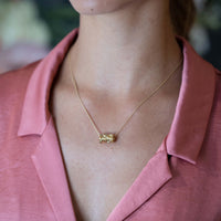edgy vermeil gold pendant made montreal by bena jewelry designer