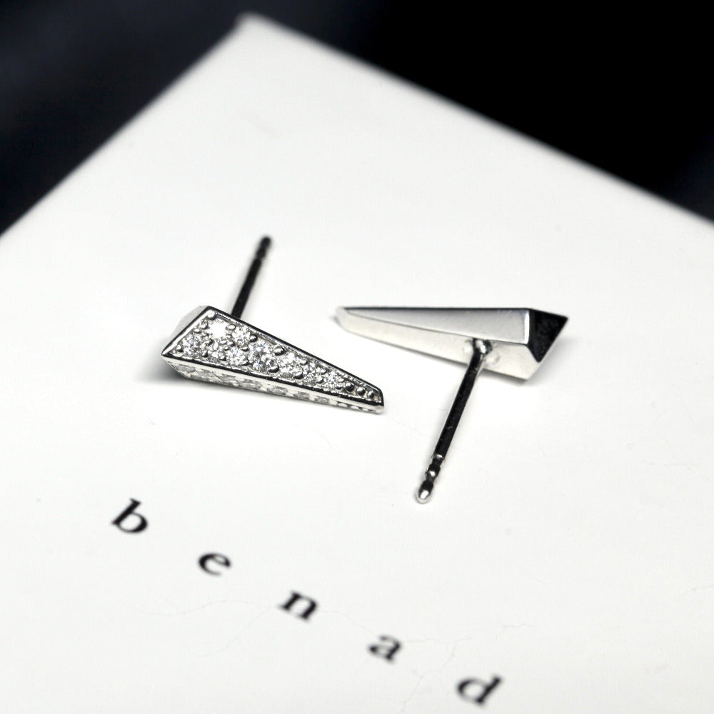 Elegant Diamond Blade Earrings featuring brilliant diamonds in white gold, from the Fancy Edgy collection, displayed on a white backdrop.