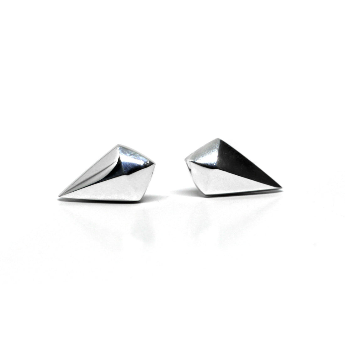 white gold stud earrings bena jewelry designer minimalist montreal