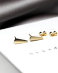 yellow gold edgy stud earrings bena fine jewelry montreal designer canada