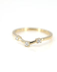 yellow gold diamond ring custom made in montreal by bena jewelry best canadian designer on white background