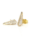 yellow gold diamond edgy stud earrings bena jewelry montreal designer