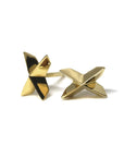 yellow gold cross earrings bena jewelry designer montreal